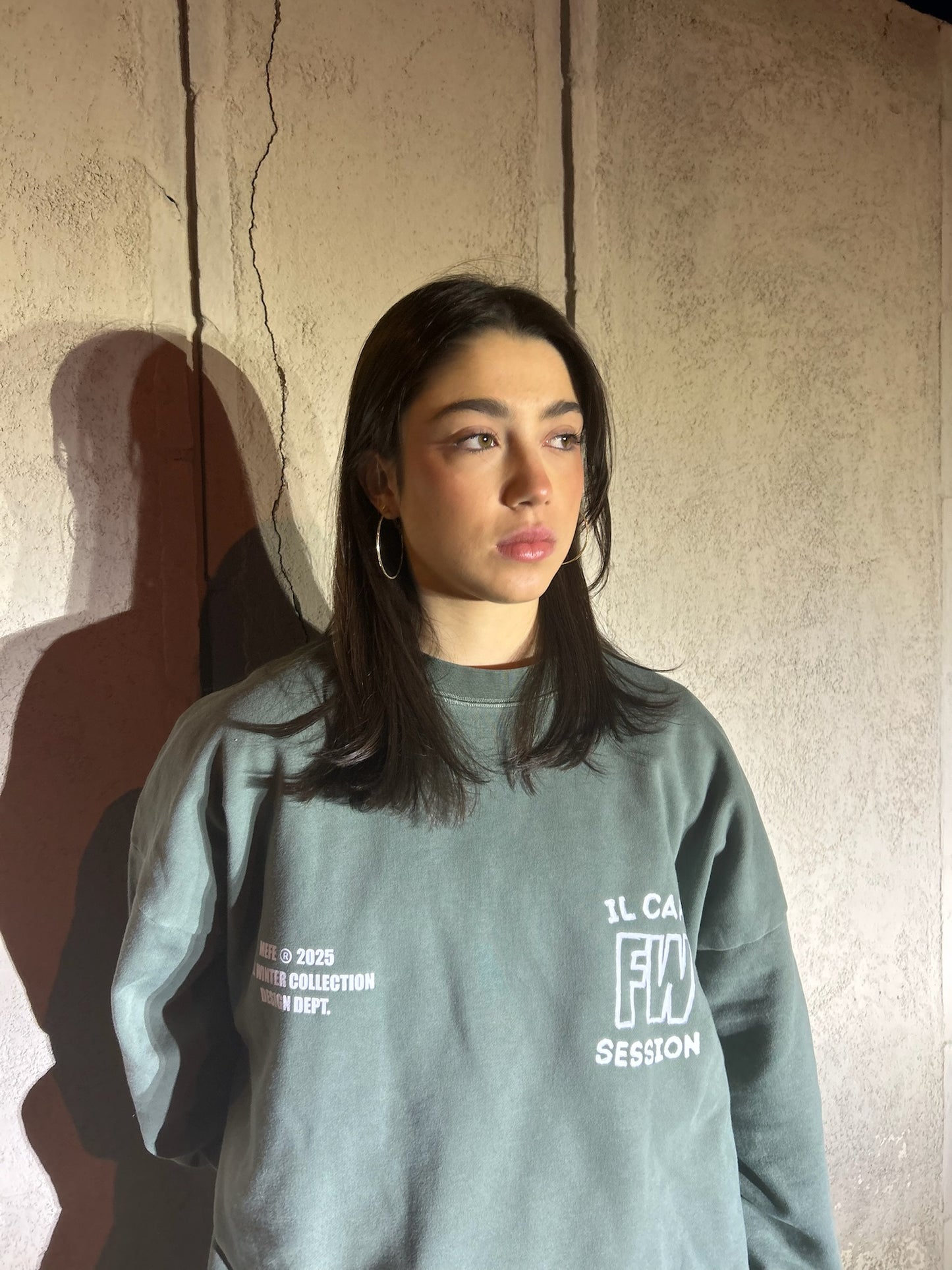“IL CAPO SESSION” GREEN WASHED CREWNECK
