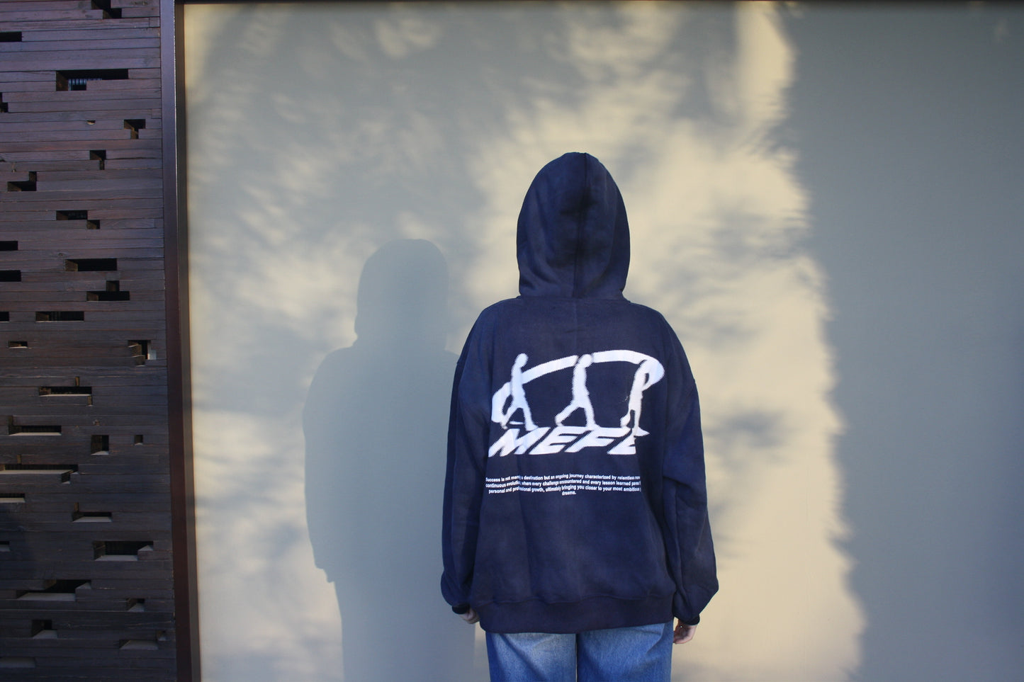 Navy blue “acid wash” hoodie