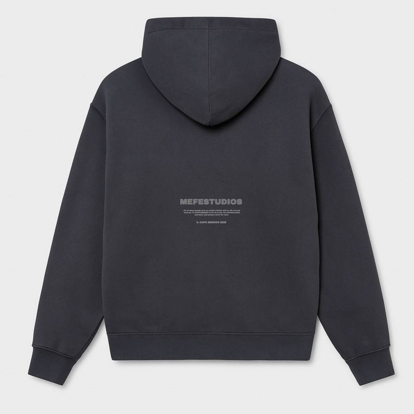 “IL CAPO SESSION” BLACK WASHED HOODIE ZIPPER