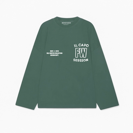 “IL CAPO SESSION” GREEN WASHED CREWNECK