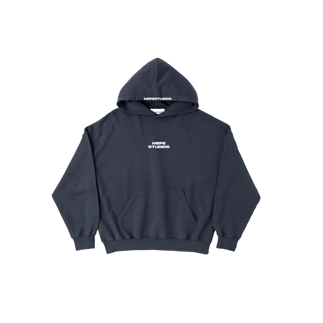 Navy blue “acid wash” hoodie