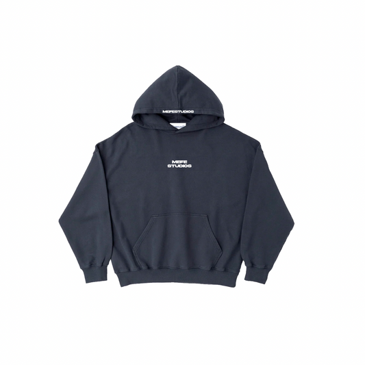 Navy blue “acid wash” hoodie